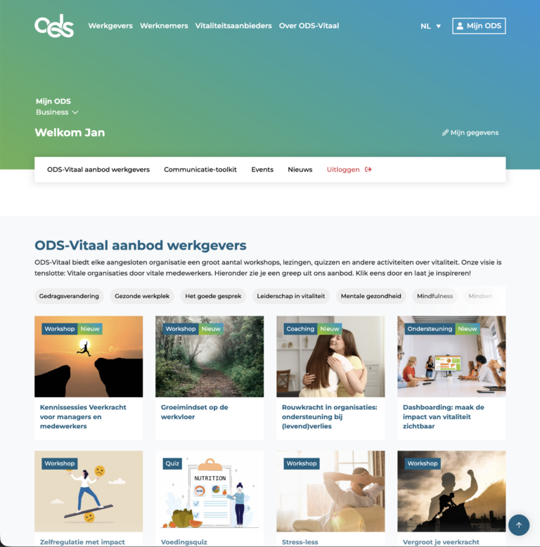 Maatwerk ledenportaal voor ODS-Vitaal