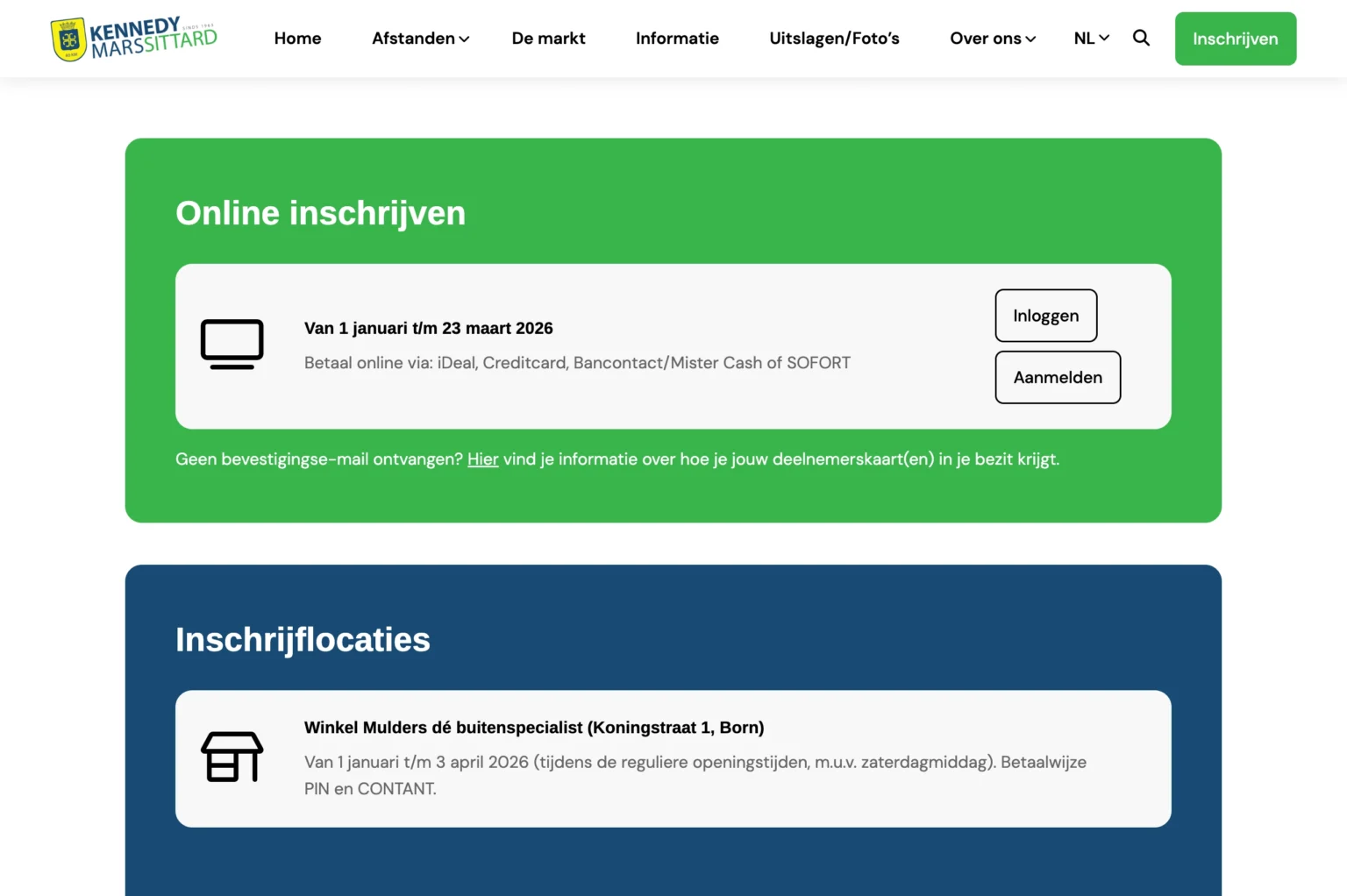 Snel en makkelijk online inschrijven voor wandelactiviteit, de KennedyMars in Sittard